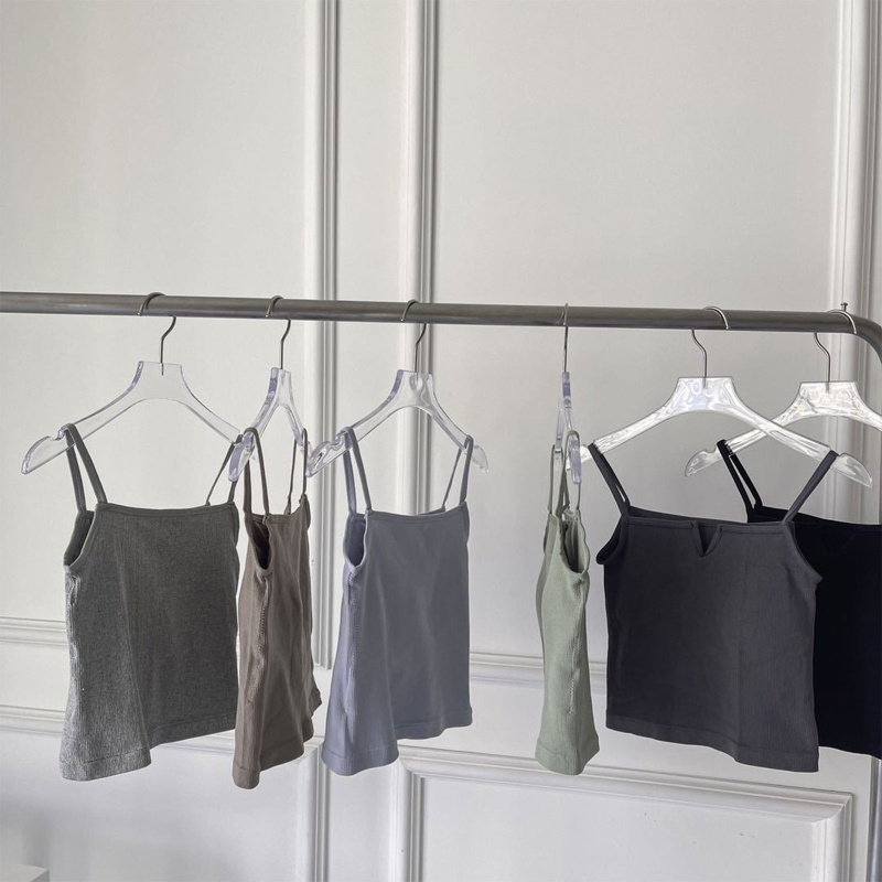 Áo Hai Dây Dệt Kim Cổ Chữ V Có Mút Đệm Thời Trang Cho Nữ