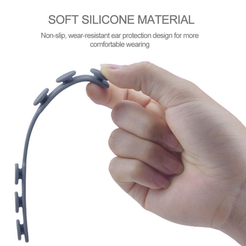 Móc mở rộng khẩu trang bằng silicon mềm chống trượt khóa giữ bảo vệ tai với 3 nấc điều chỉnh