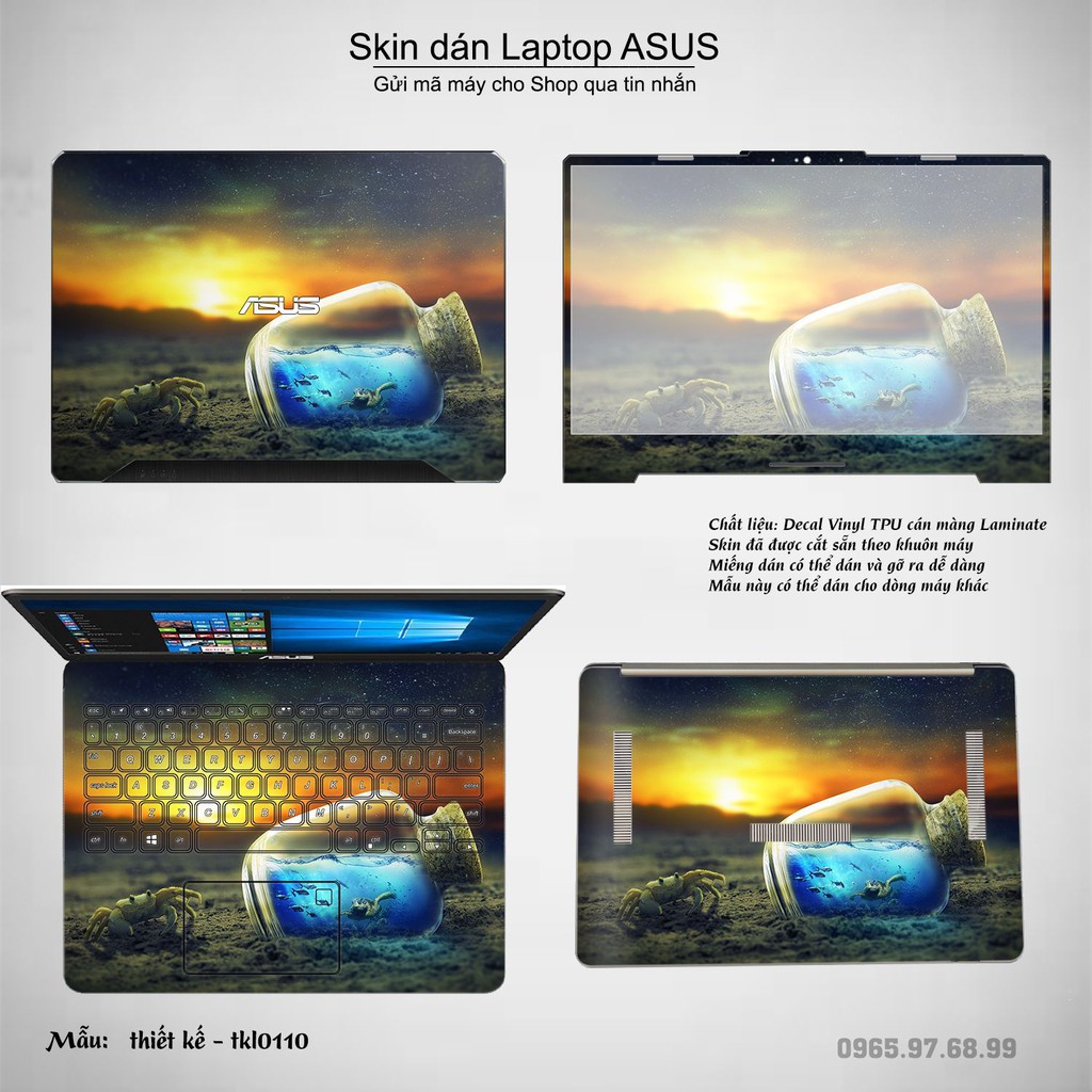 Skin dán Laptop Asus in hình thiết kế bộ 2 (inbox mã máy cho Shop)