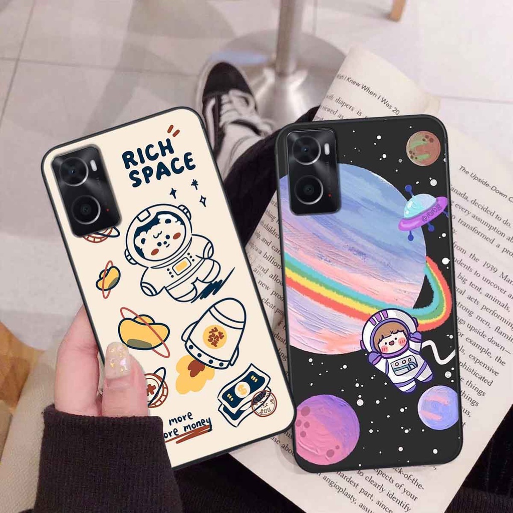 Ốp Oppo A76 in hình vũ trụ, phi hành gia bầu trời cute dễ thương