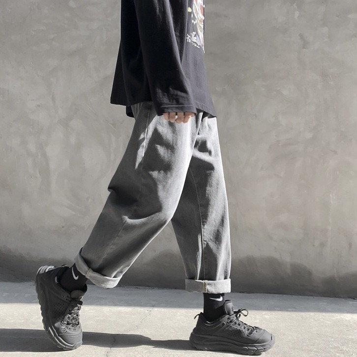 [Hàng có sẵn] Quần Jean Trơn Dáng Gọn Phong Cách Unisex Lưng Thun Dễ Phối Đồ