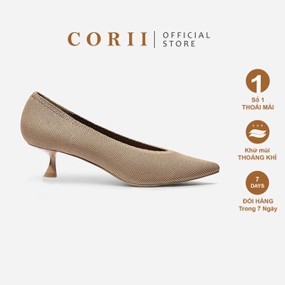 CORII - Giày Bít Cao Gót Mũi Nhọn The Diamond Thời Trang và Thoải Mái Nhất - CR031 Kem