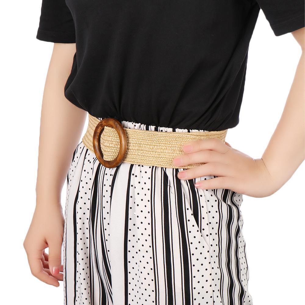 Dây Nịt Đan Sợi Rơm PP Bản Rộng Thời Trang Nữ