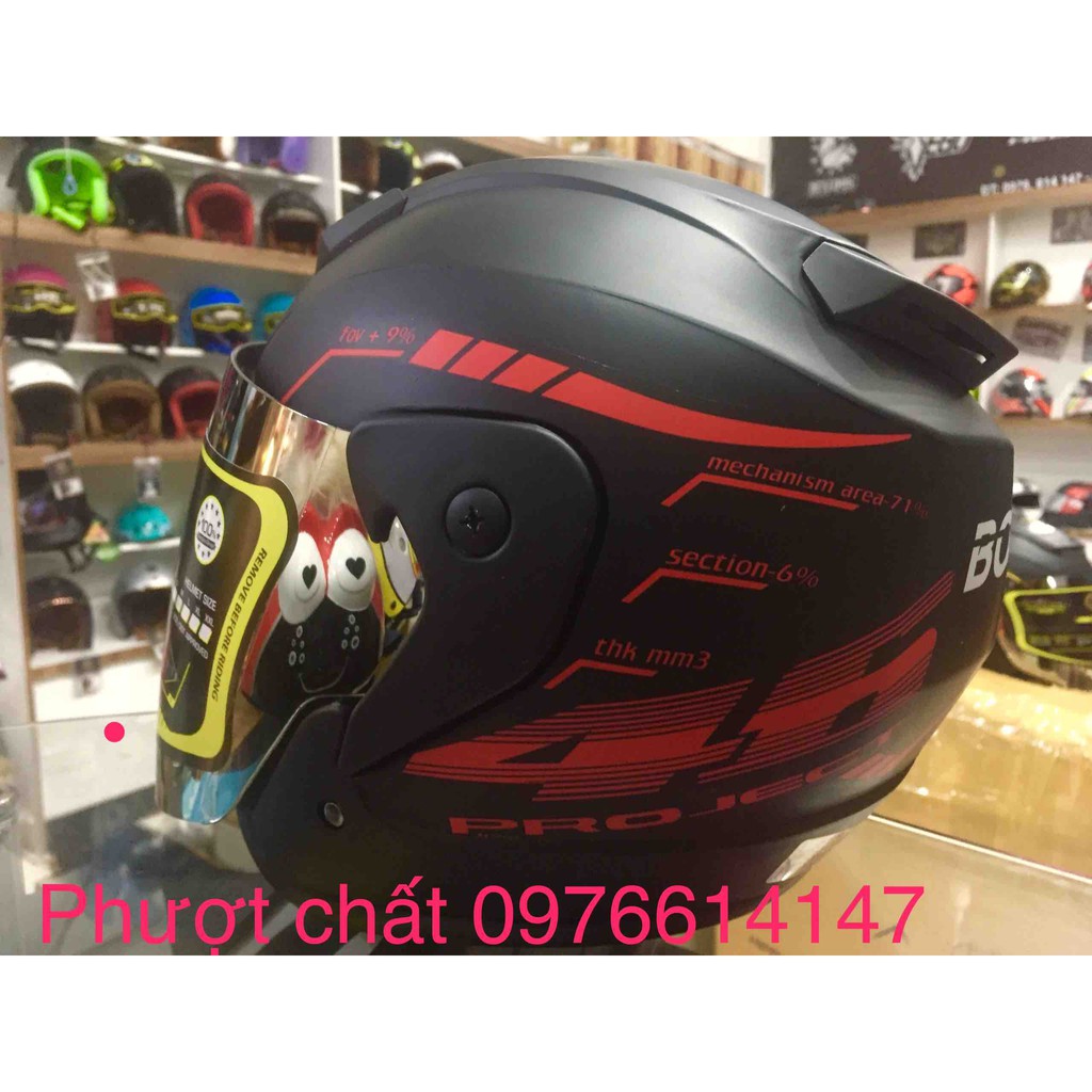 Nón 3/4 Bopa có kính cao cấp