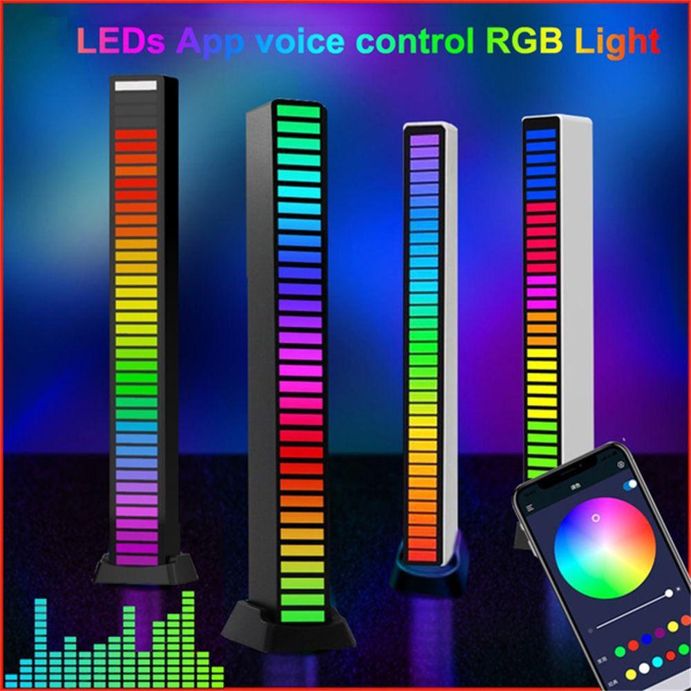 NICKOLAS Đèn RGB Điều Khiển Bằng Giọng Nói Có Thể Sạc Lại Bằng Cổng USB Cho Xe Hơi