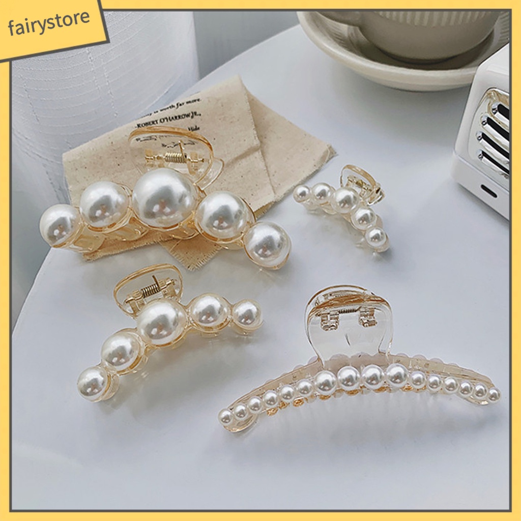 Kẹp tóc càng cua đính ngọc trai nhân tạo thời trang cho nữ