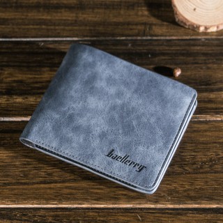 Bóp ví da nam Baellerry cao cấp kiểu dáng ví ngang dập nổi màu xanh màu xám nhiều ngăn đựng thẻ giấy tờ MSP BLR1152