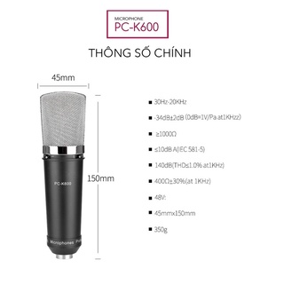 Mic thu âm Takstar PC K600 bảo hành 1 năm đổi mới