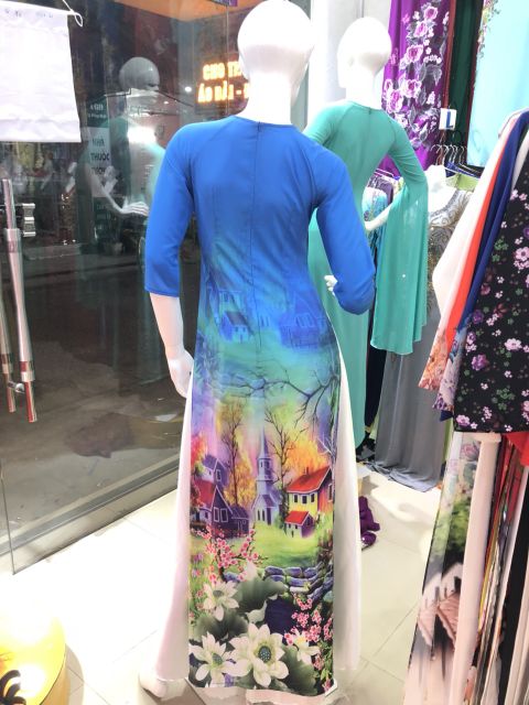 🌻SALE 2 MẪU ÁO DÀI LUA 3D MAY SẴN CHI 151K 1 áo may sẵn