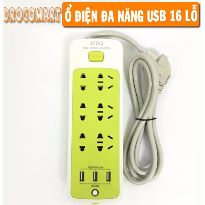 Ổ Điện Đa Năng [ SIÊU HOT ] Chống Giật 3 Cổng USB và 9 Ổ Cắm.