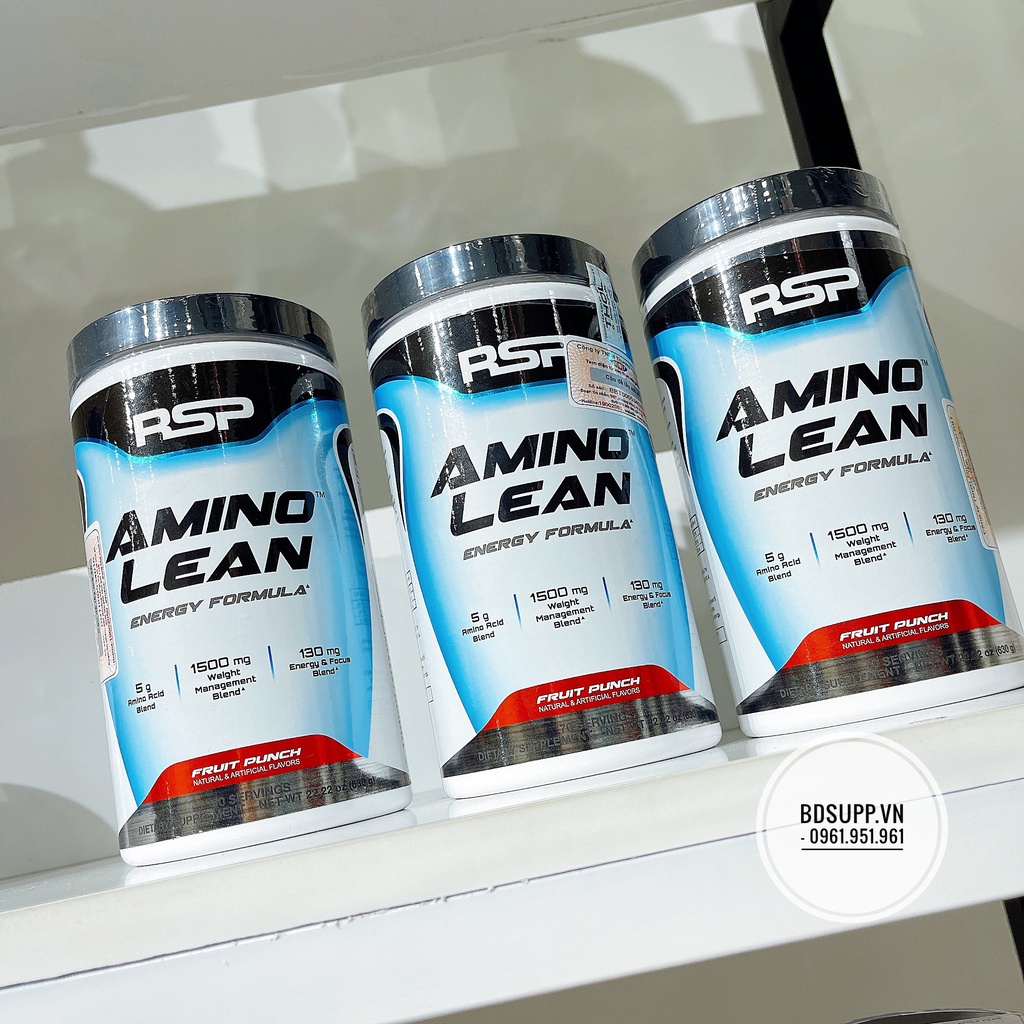 RSP AminoLean bổ sung năng lượng, cung cấp amino acid kết hợp L Carnitine và CLA hổ trợ đốt mỡ-70 lần dùng