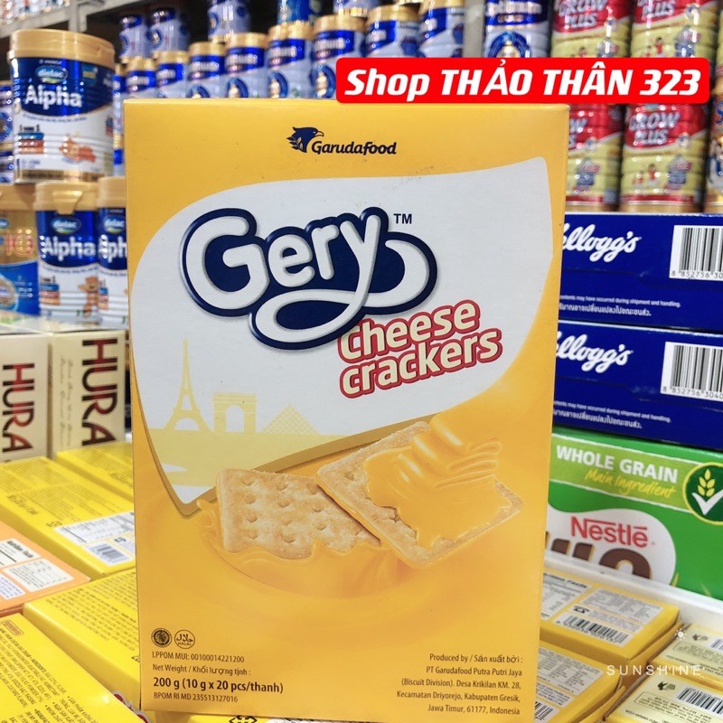 Date (T12/2022)-Bánh Quy GERY Cheese Crackers 300g (10g x 30pcs/thanh)