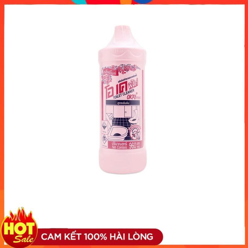 Nước tẩy nhà vệ sinh Toilet Okay Pink thái lan dạng chai 960ml