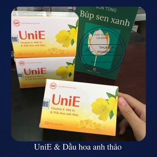 Uni E (UniE) vitamin E 400IU & Dầu hoa anh thảo (Hộp 30 viên)
