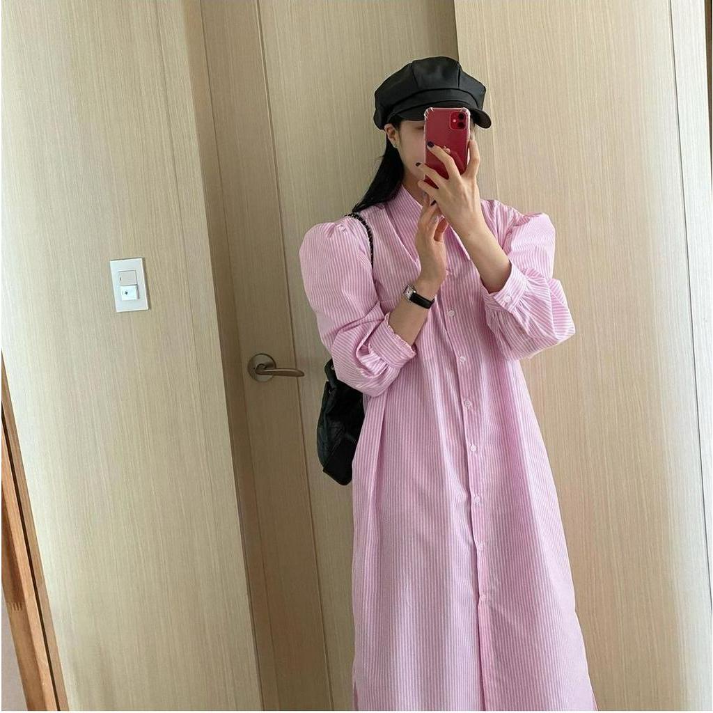 Áo Sơ Mi Dài Tay Dáng Rộng Xinh Xắn Theo Phong Cách Hàn Quốc