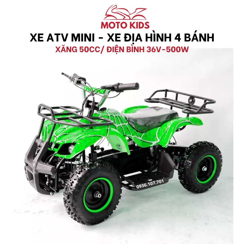 Xe ATV mini chạy điện bình 36V-800W/ 2 chế độ lái tiến lùi, xe địa hình 4 bánh