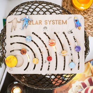 Eight planets of the solar system wooden puzzle Enlightenment gift educational children's toys fun early education science and education toys ZXO8