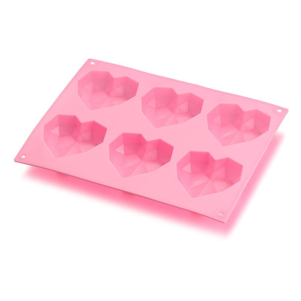 Khuôn Silicone Làm Bánh / Xà Phòng / Pudding Hình Trái Tim 3D DIY