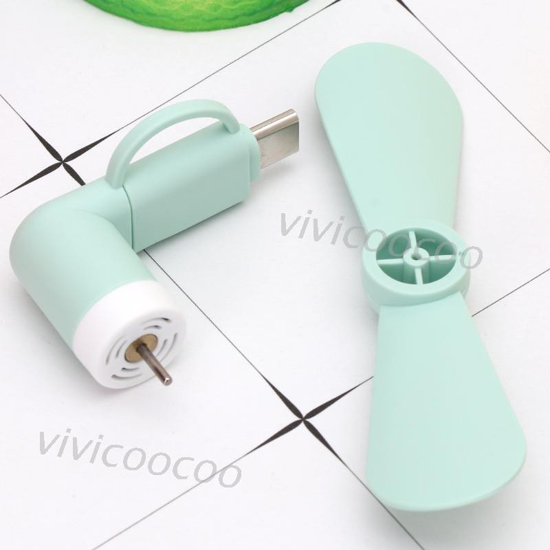 Quạt mini USB cầm tay mát mẻ gắn điện thoại di động Type C Micro USB