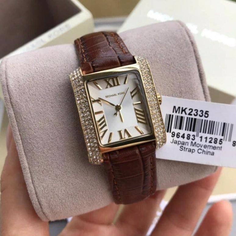 (Sale) Sale Đồng hồ Nữ dây da mặt chữ nhật Michael Kors Mk2335 (có hình thật)