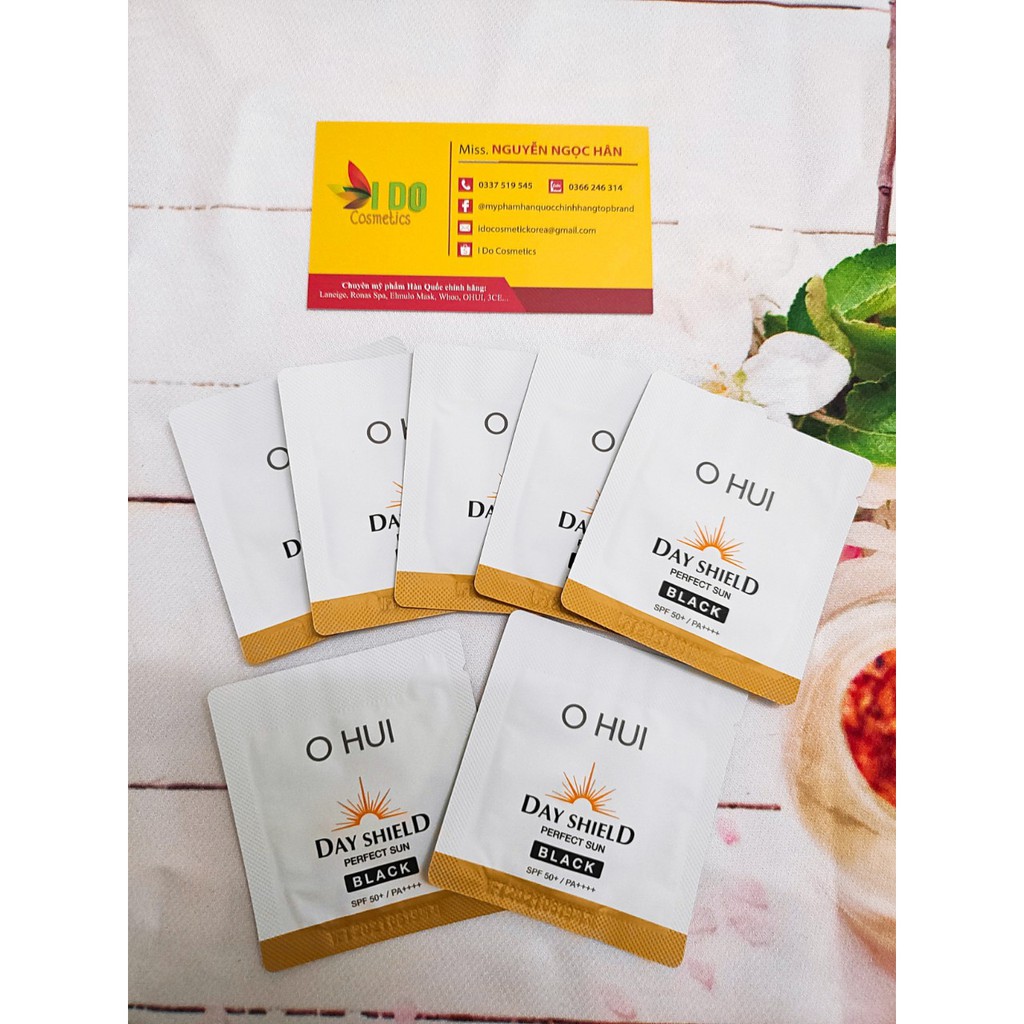 [10 gói sample] Kem Chống Nắng, kem nền bảo vệ da OHUI Day Shield Perfect Sun Black