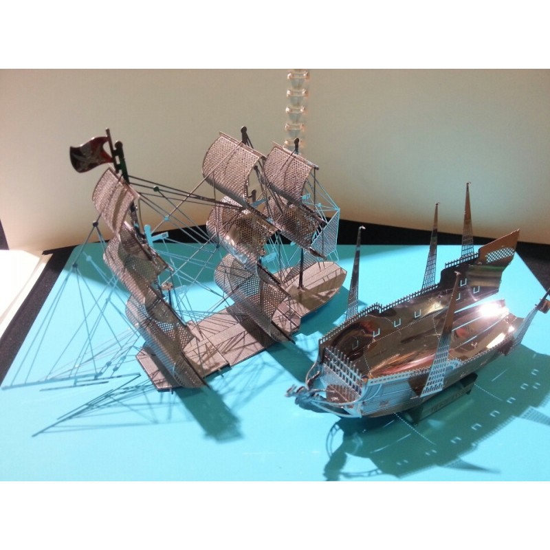 Đồ Chơi Lắp Ráp Mô Hình Thép 3D Piececool Tàu Black Pearl Trong Phim Cướp Biển Carribean