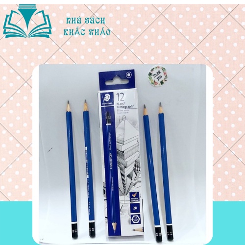 Bút chì Staedtler - bút Chì Đức xanh 2B dành cho học sinh lớp 1 luyện chữ.
