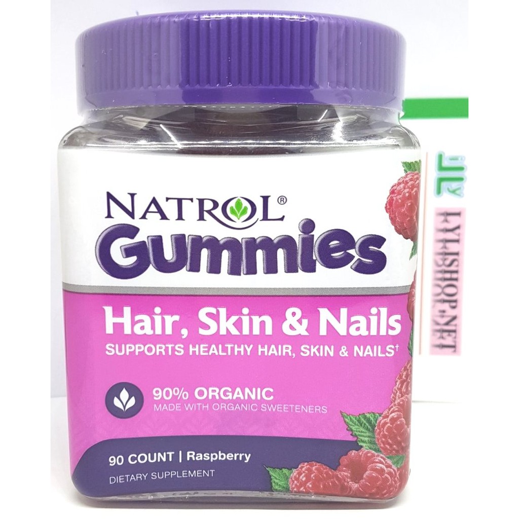 Kẹo dẻo Natrol Gummies Hair, Skin & Nails hủ 90 viên từ Mỹ