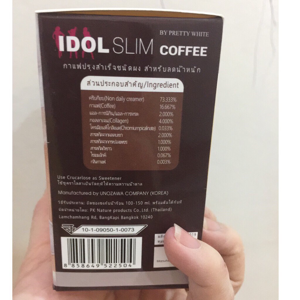 [ Combo 5 Hộp ] cafe giảm cân,idol slim, cà phê thái lan - (Hộp 10gói x 15g) - Thymozin405