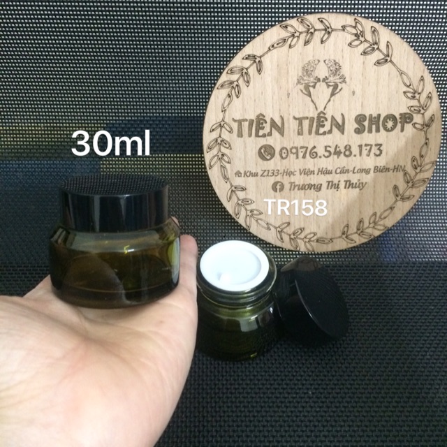 Hũ thuỷ tinh xanh rêu 30ml