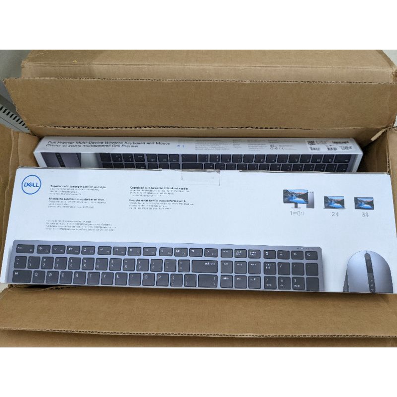 Bộ phím chuột Dell KM7321W Premier Multi Device Keyboard and Mouse không dây KM 7321 W kết nối 3 máy 2 Bluetooth+1 USB