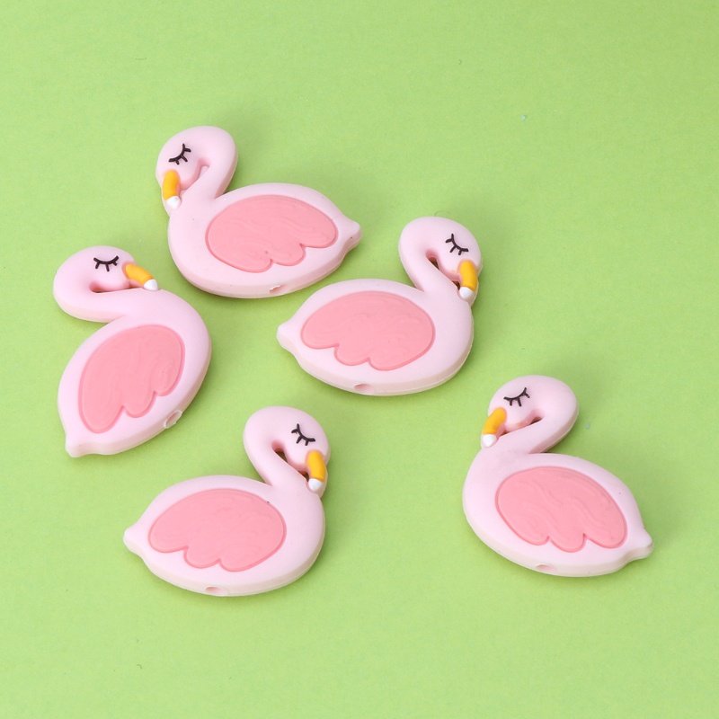 Đồ Chơi Gặm Nướu Hình Chim Hồng Hạc Bằng Silicone DIY Dành Cho Trẻ Em