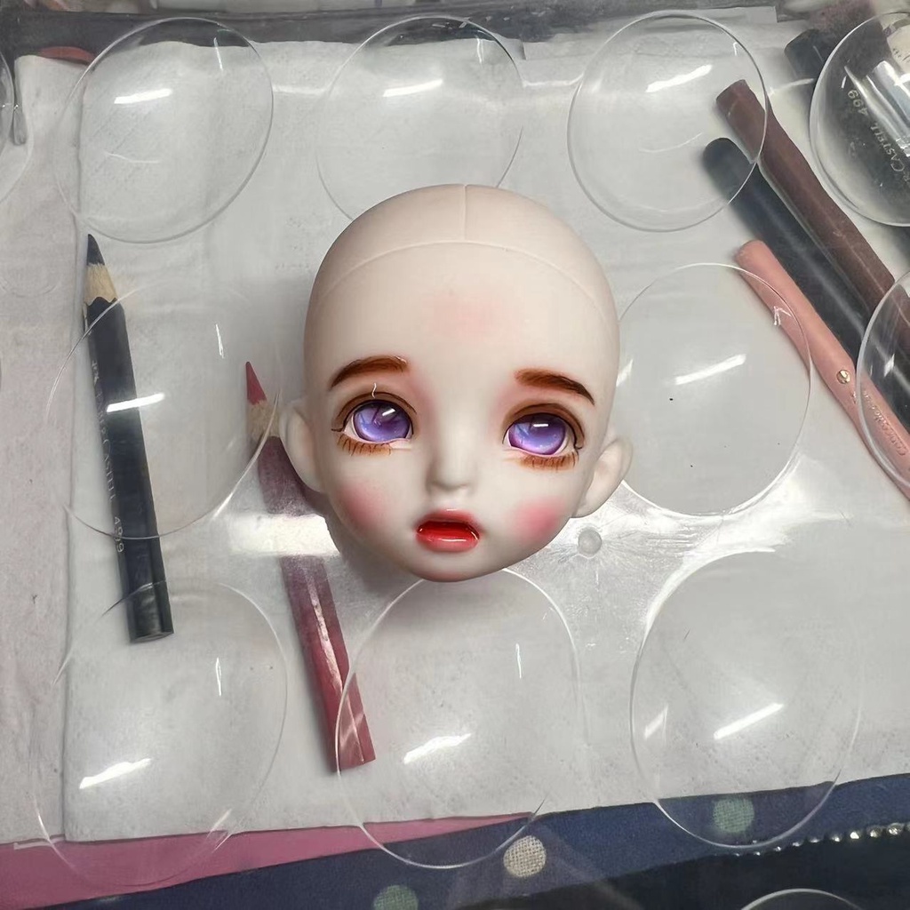 Đầu Búp Bê Trang Điểm 6 Điểm 16cm 16cm bjd Đầu Búp Bê Trang Điểm 3d Thay Đổi Sáu Điểm