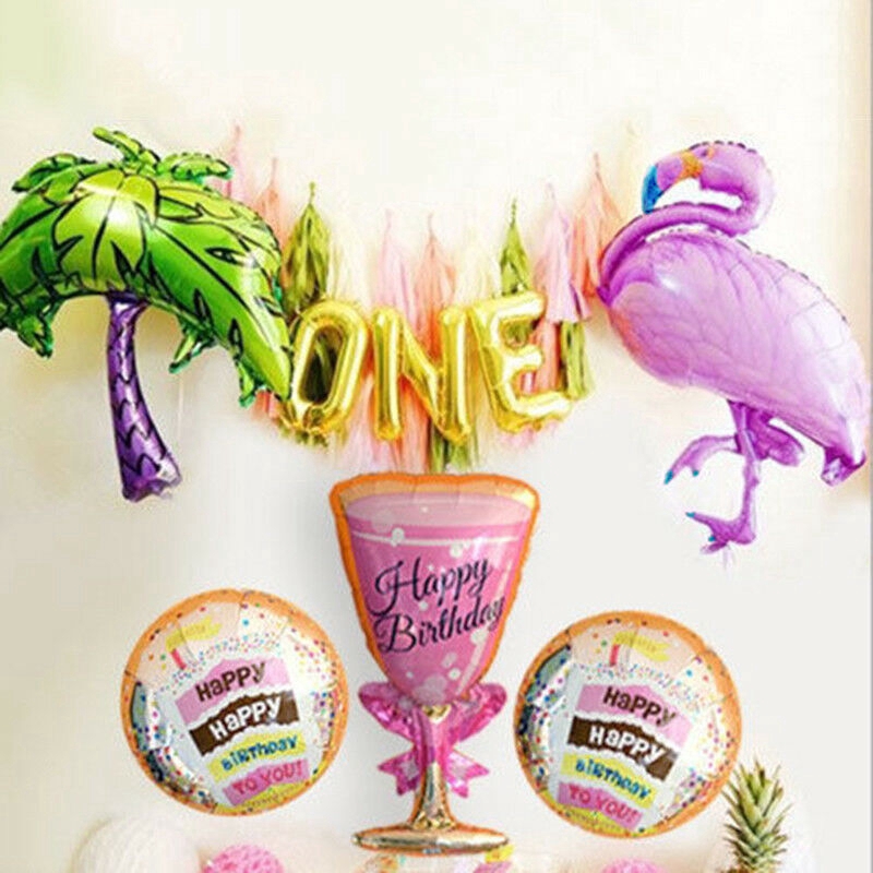 Bong bóng lá nhôm hình chim hồng hạc lớn dùng trong trang trí tiệc cưới tiệc sinh nhật