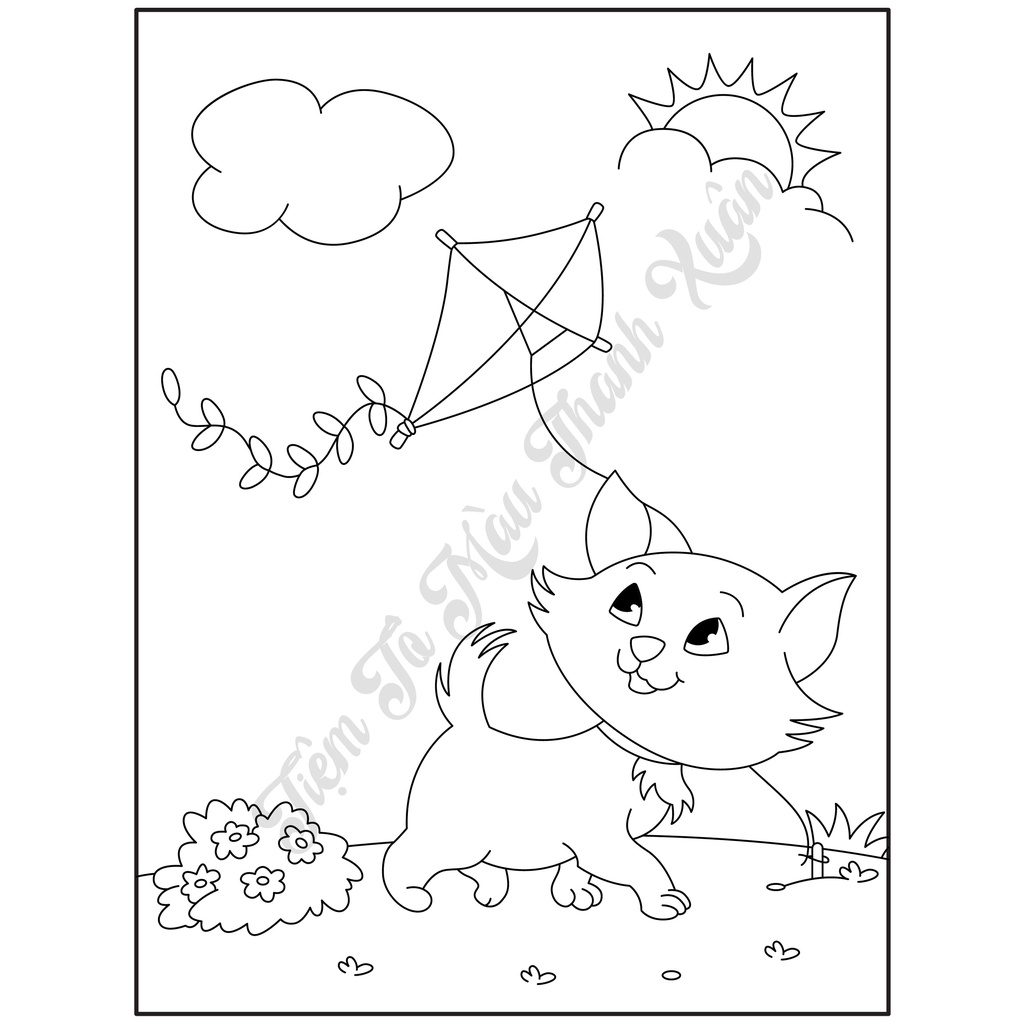 Set 30 Tờ Tranh Tô Màu Hình Mèo Cute Cho Bé Màu Sáp, Màu Chì - Tiệm Tô Màu Thanh Xuân