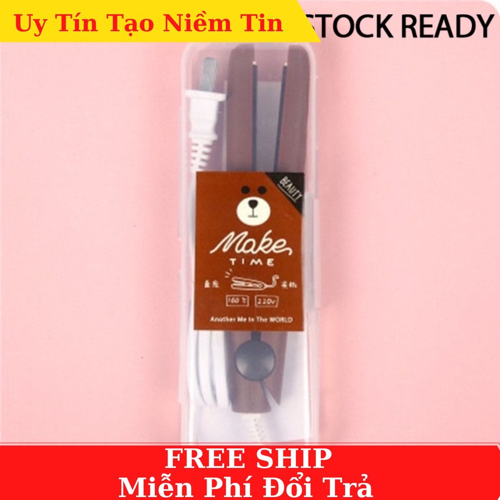 Máy Duỗi Tóc, Làm tóc Mini Make Time Bằng Gốm Sứ Có Hộp Đựng Tiện Dụng Cho Nữ