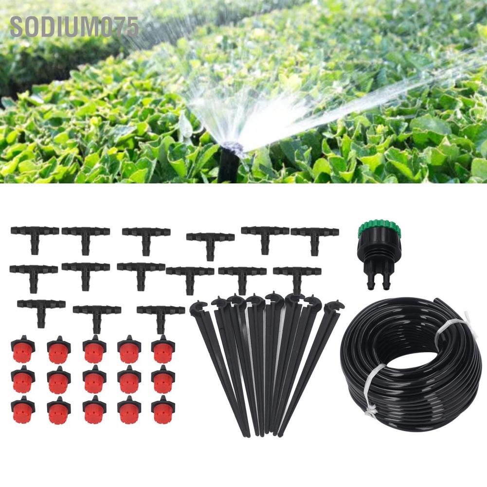 Có thể bán buôn Bộ tưới nhỏ giọt 49 2ft Chiều dài 4/7 Ống nhựa Hệ thống tự động cho cây trồng trong chậu Nhà kính sân vườn Hàng giao ngaySodium075