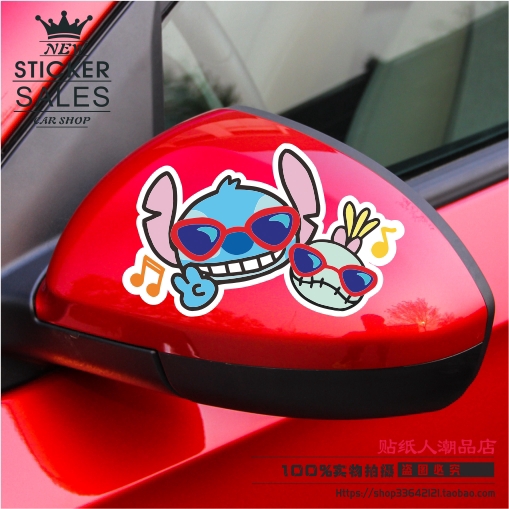 Sticker Dán Trang Trí Xe Hơi Chống Thấm Nước Họa Tiết Hoạt Hình Stitch