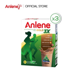 Sữa Anlene Gold 3X hộp giấy 440g hương socola, trên 40 tuổi