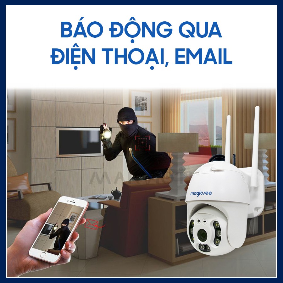 Camera giám sát ngoài trời xoay 360 độ Magicsee ZS120 - Chống nước tiêu chuẩn IP68 | BigBuy360 - bigbuy360.vn