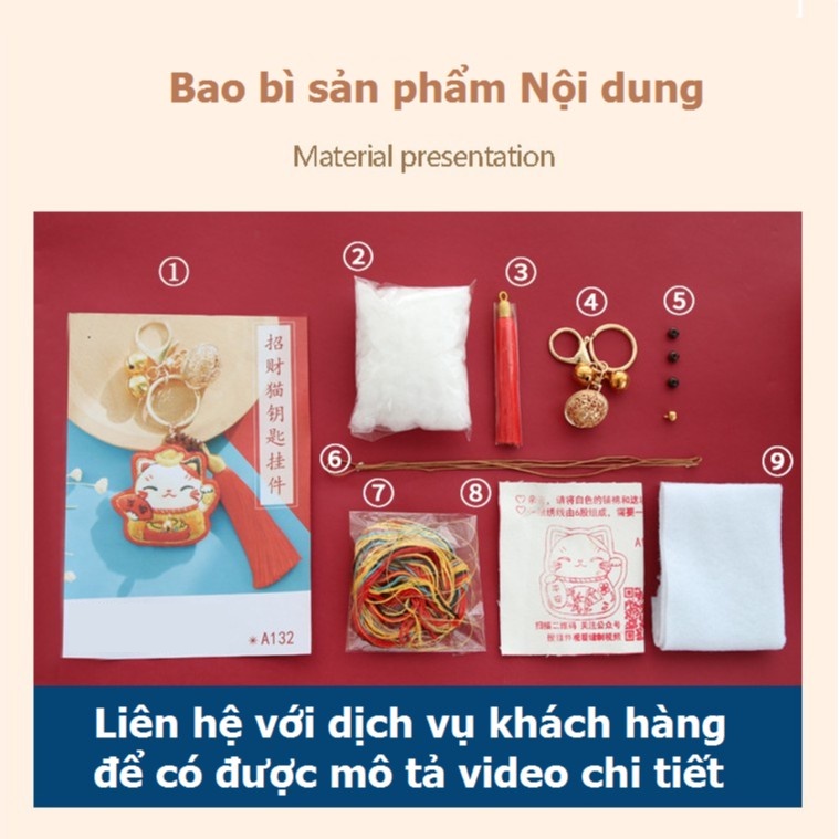 Thêu Handmade/Phụ Kiện/Bộ Dụng Cụ Thêu Tự Làm Móc Khóa Thủ 12 Công Hình Cung Hoàng Đạo Làm Quà Tặng