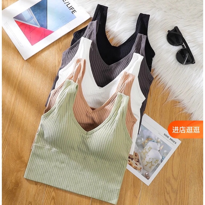 Áo bra tăm dây bản to - dáng lỡ kèm mút ngực mã 117