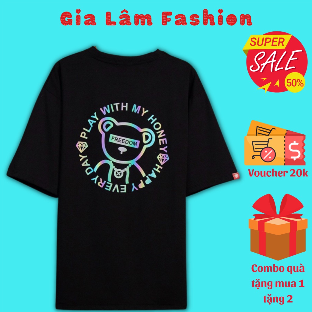 Áo thun phản quang Freedom 7 màu nam nữ Unisex vải cotton xịn dày co dãn hàng cao cấp PQ27