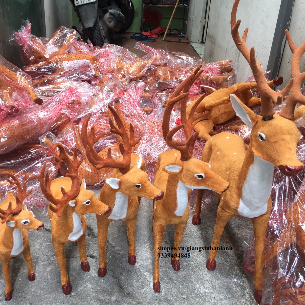Đàn tuần lộc ông già Noel trang trí Giáng Sinh - Hươu nhung Noel