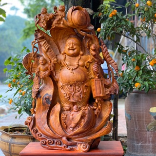 Tượng di lạc gỗ hương ta