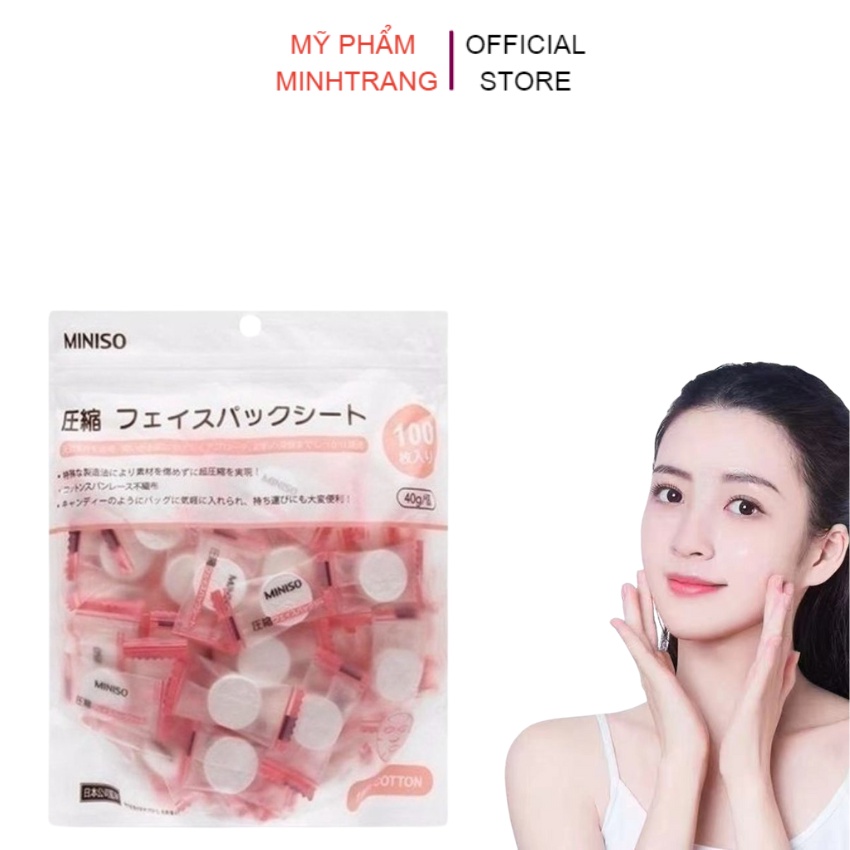 Mặt nạ giấy nén Miniso nhỏ gọn,tiện lợi kết hợp với nước ép hoa quả,sữa tươi,nước hoa hồng,serum cho làn da mịn