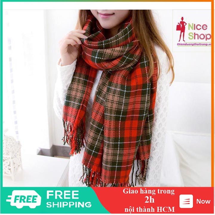 Chiếc khăn gió ấm màu caro nhỏ trẻ trung nữ tính, chất liệu mềm mịn - TT0263