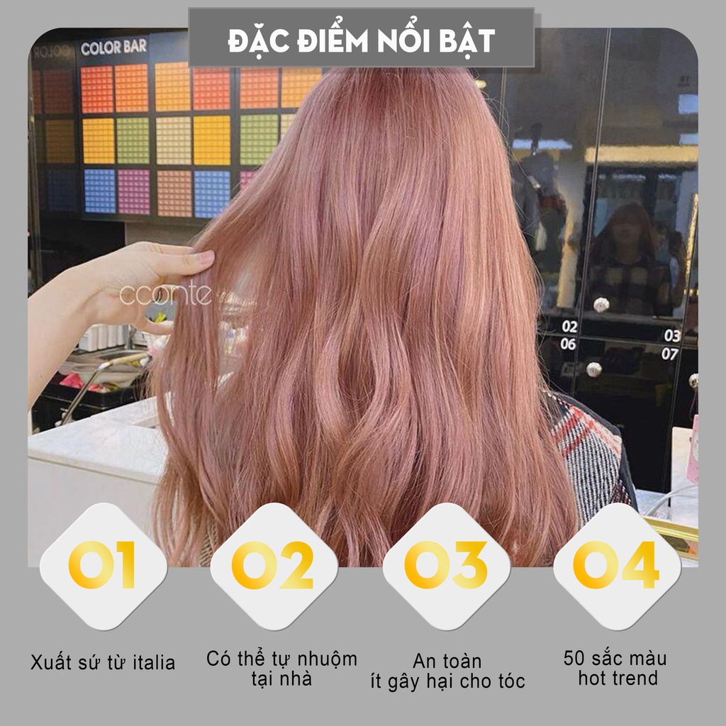 Thuốc nhuộm tóc nâu hồng trà sữa không cần tẩy tại nhà chính hãng OLAP - Hương Dịu COSMETIC