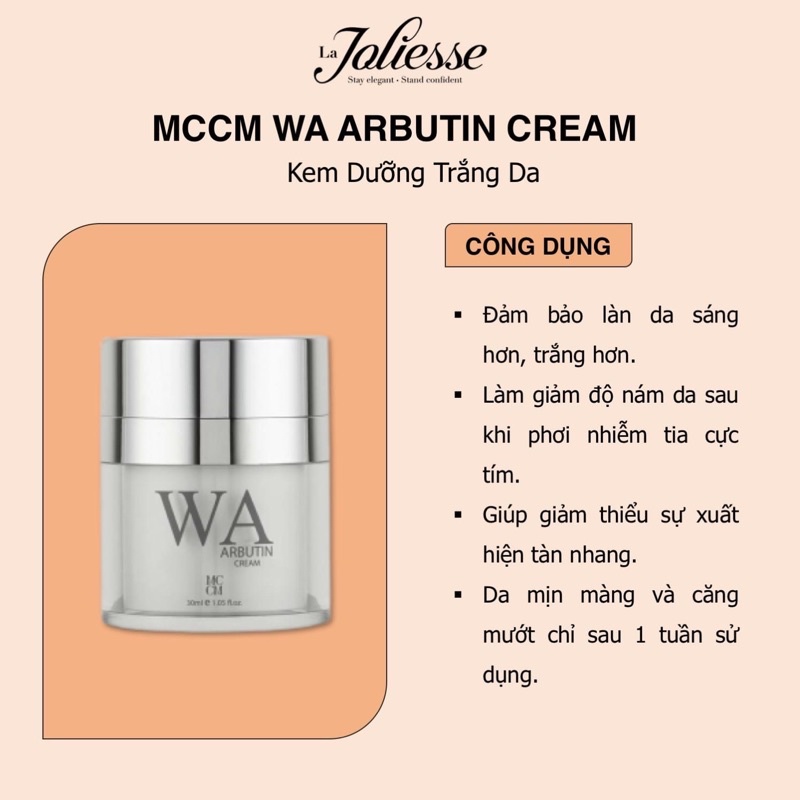 Kem Dưỡng Trắng Da MCCM WA Arbutin Cream