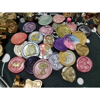 [Wax seal stamp] Set 5 dấu sáp niêm phong đổ sẵn mẫu ngẫu nhiên.